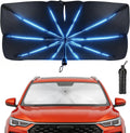 Ön Cam için Araba Ön Cam Güneşlik Şemsiyesi, 55“x31” | 5 Katmanlı Yansıtıcı Kaplama, 10 Adet Güçlendirilmiş Çubuk, UV Koruması, Isı Azaltma, Sedan ve SUV'ler için Orta Boy