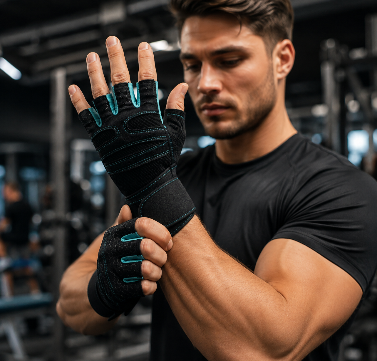 Half finger gym gloves